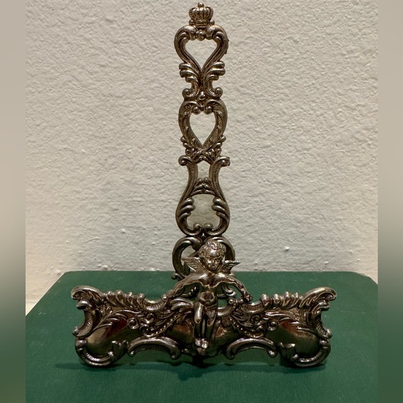 Vintage Silver Plated Cherub Easel